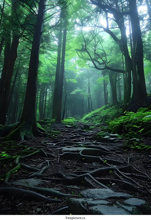 Forest Path with Exposed Roots
