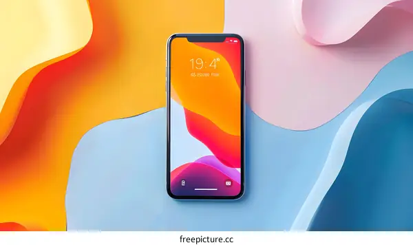 Modern Phone Display With Abstract Background