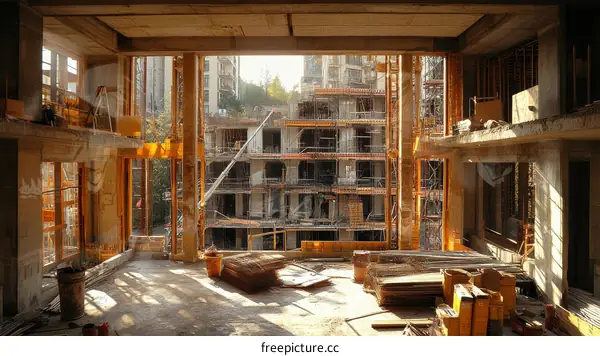 Under Construction Interior of a Modern Building