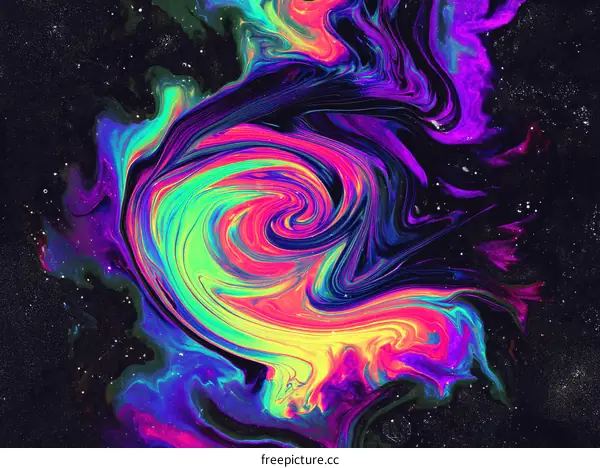 Abstract Colorful Swirling Paint Design