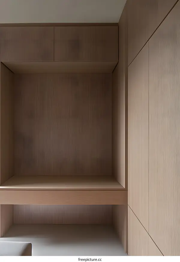 Minimalist Wooden Cabinet With Bench