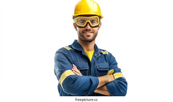 Construction Worker in Safety Gear Portrait