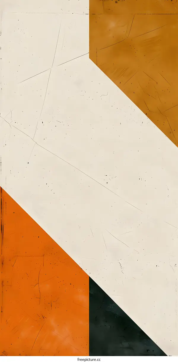Abstract Geometric Shapes Background With Orange, Black, Beige Colors
