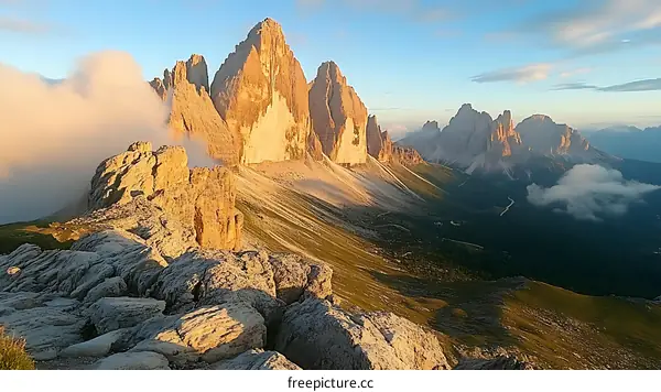 Breathtaking Mountain Scenery at Sunrise in the Dolomites