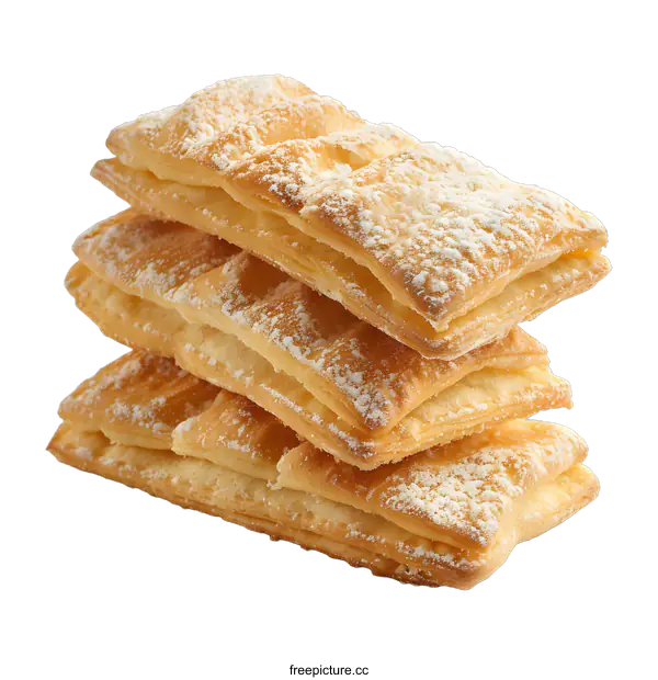 [Transparent Background PNG]Four pieces of puff pastry