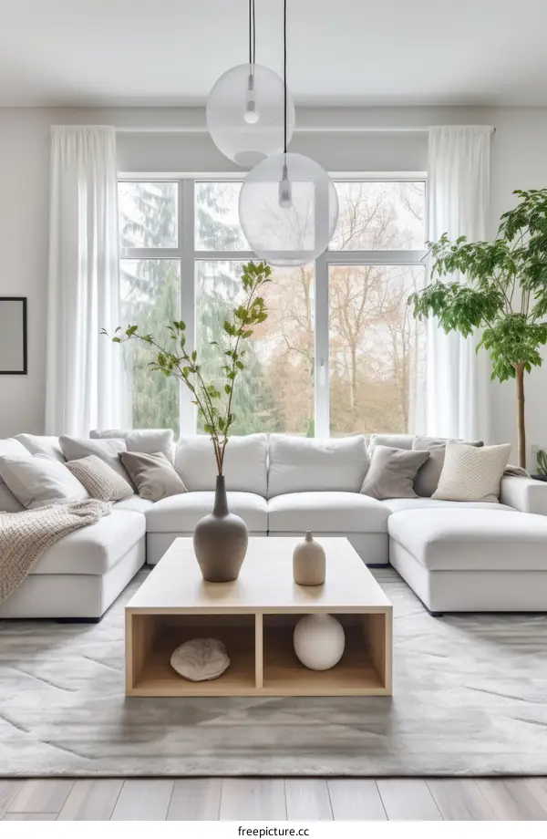 Bright and Airy Living Room With Large Windows