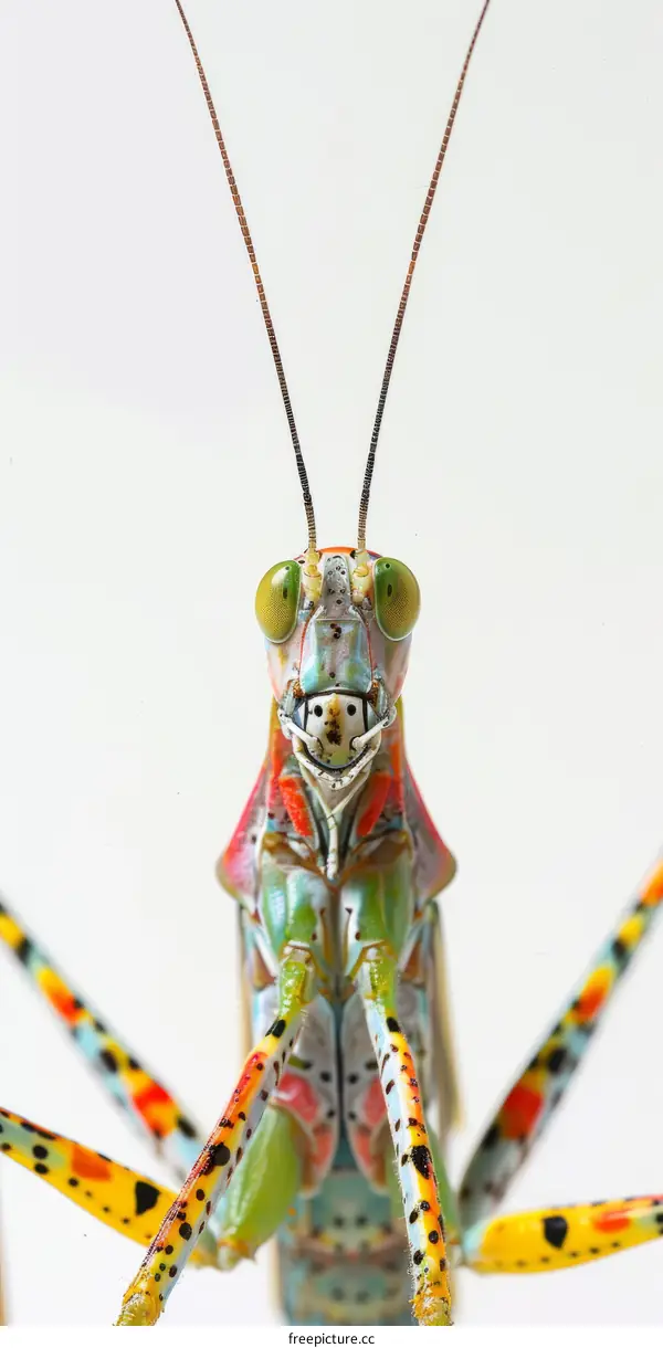 A Vibrant and Delicate Praying Mantis