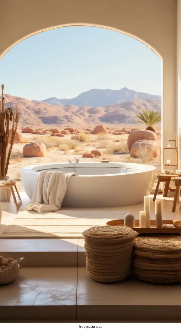 Desert bathtub with a view