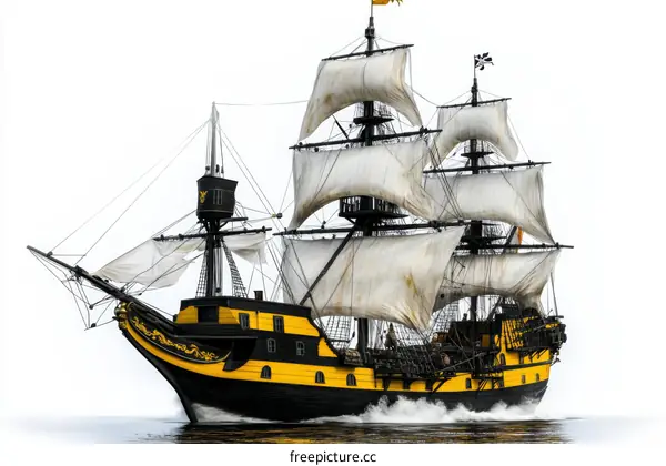 Vintage Sailing Ship Illustration