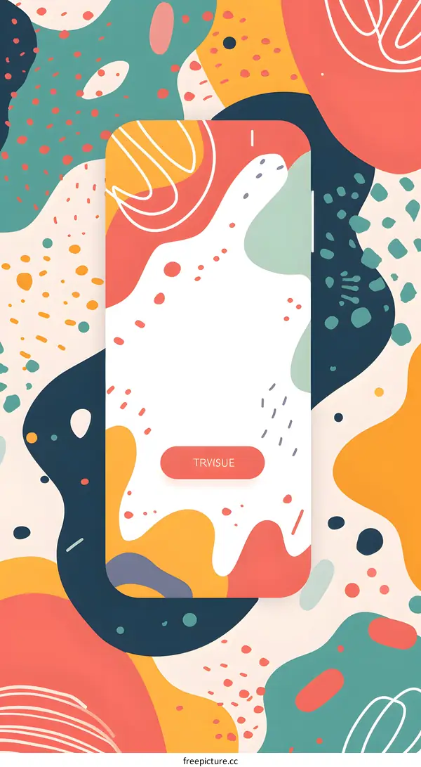 Abstract Mobile Phone Background With Colorful Shapes