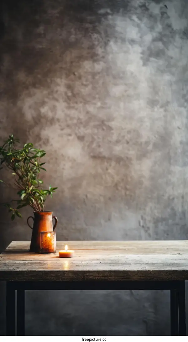Still Life with Candle and Plant