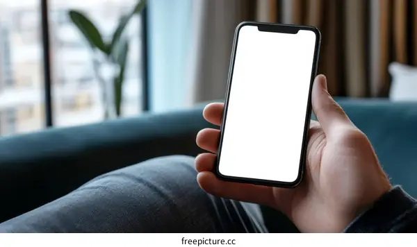 Smartphone in Hand Indoor Scene