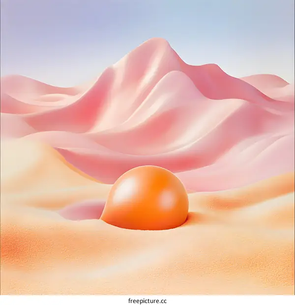 Orange Sphere in Pink Desert