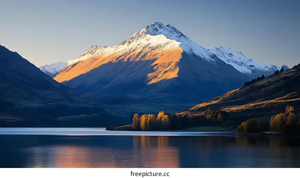 Majestic Mountains Reflecting on a Serene Lake at Sunrise