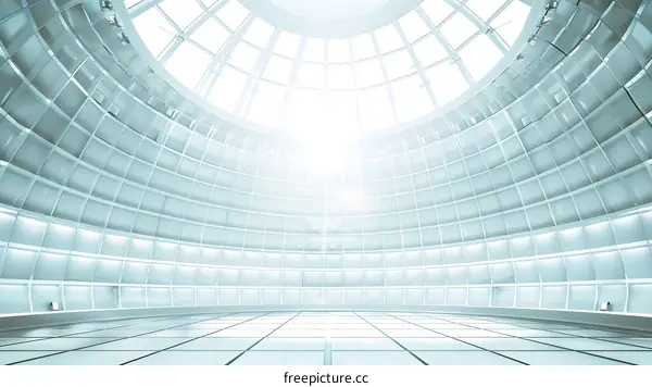 Modern Architecture with Glass Dome Ceiling