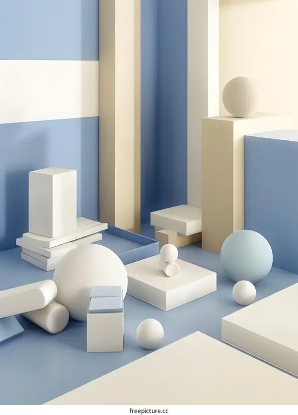 Abstract Geometric Shapes 3D Rendering Background