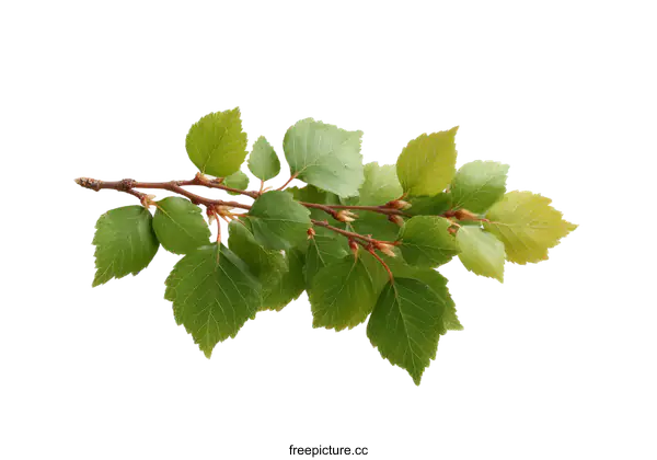 [Transparent Background PNG]Fresh Green Branch with Leaves