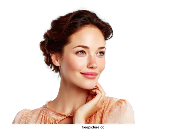 [Transparent Background PNG]Beautiful Woman with a Charming Smile