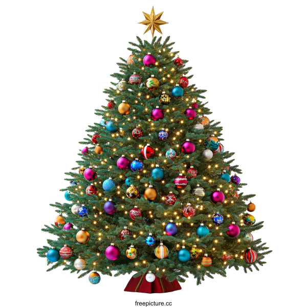 [Transparent Background PNG]Colorful Christmas Tree Decoration