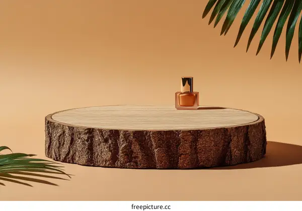 Wooden Stump Display for Cosmetic Product