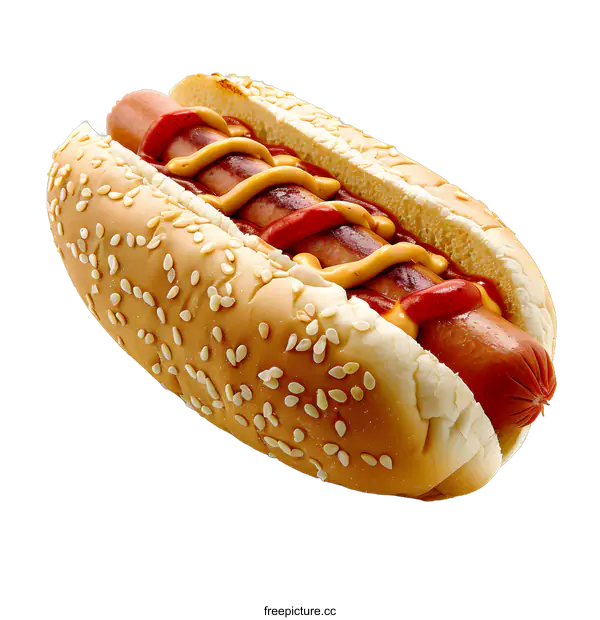 [Transparent Background PNG]Delicious hot dog on white background