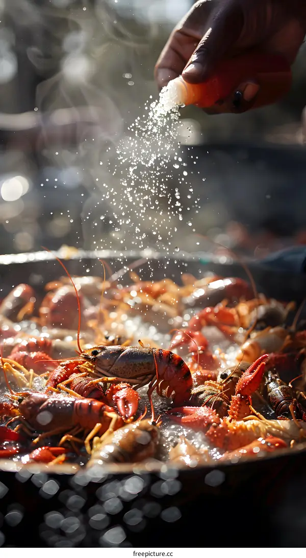 Seasoning a Pot of Crawfish