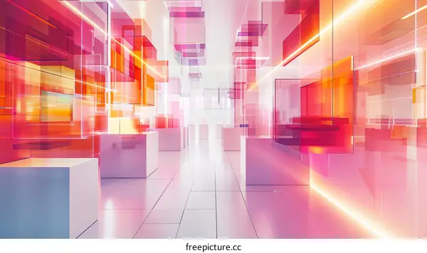 Geometric Abstract With Colorful Lights