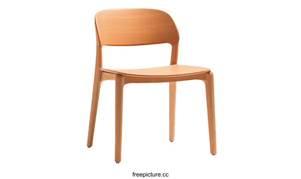 [Transparent Background PNG]Modern Wooden Chair Design with Smooth Lines