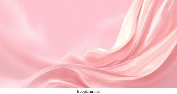 Elegant Pink Silk Fabric Flowing Drapery