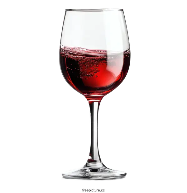 [Transparent Background PNG]Elegant Red Wine Glass with Sparkling Liquid