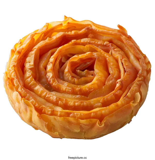 [Transparent Background PNG]Delicious Apple Rose Tart Pastry on White Background