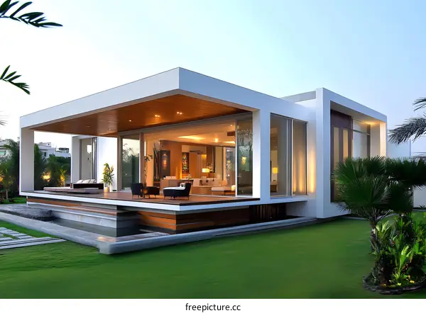 Modern Minimalist Home with Patio and Large Windows