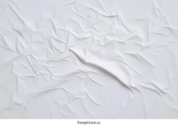 Wrinkled White Paper Texture Background