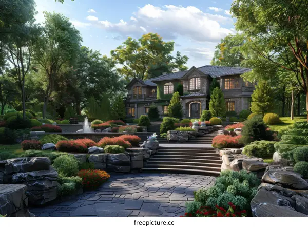 Elegant House with Exquisite Landscaping Design