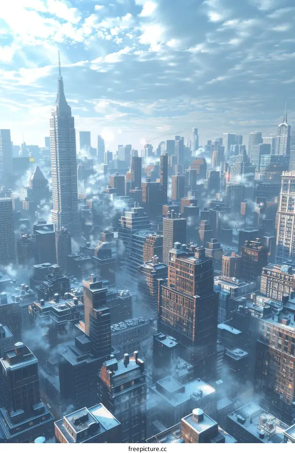 New York City Skyline in Winter