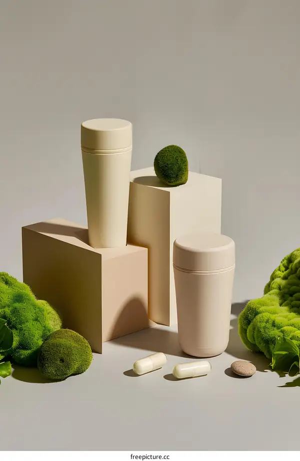 Minimalist Product Photography with Green Moss