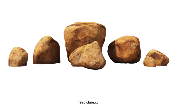 [Transparent Background PNG]Group of Desert Rocks with Natural Texture