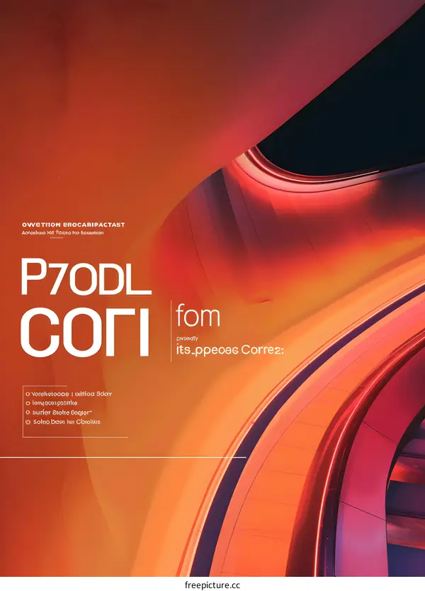 Abstract Architecture Design with Orange and Red Color