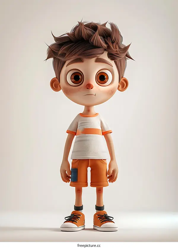 3D Cartoon Boy Standing