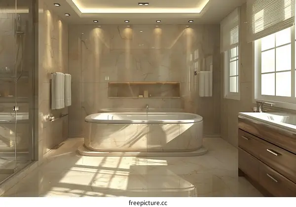 Exquisite and Elegant Modern Bathroom Design Effect