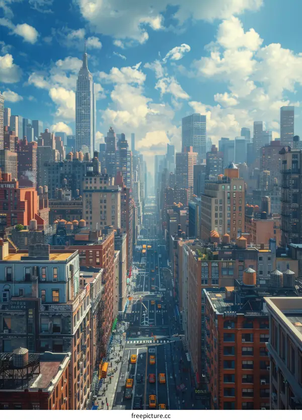 Aerial View of a New York City Street