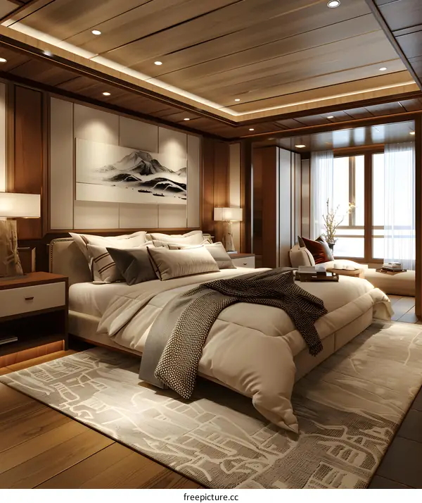 Bedroom on a luxury yacht