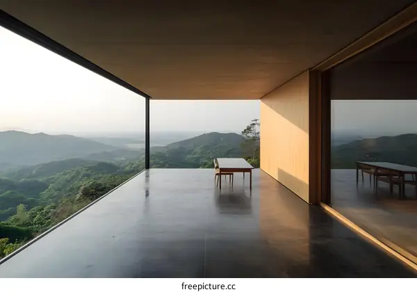 Minimalist Terrace Design With Stunning Mountain View