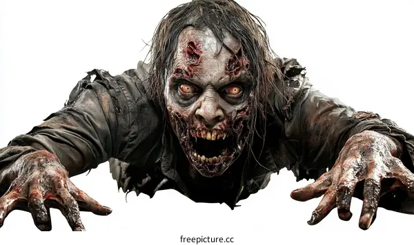 Zombie Horror Image of a Crawling Zombie