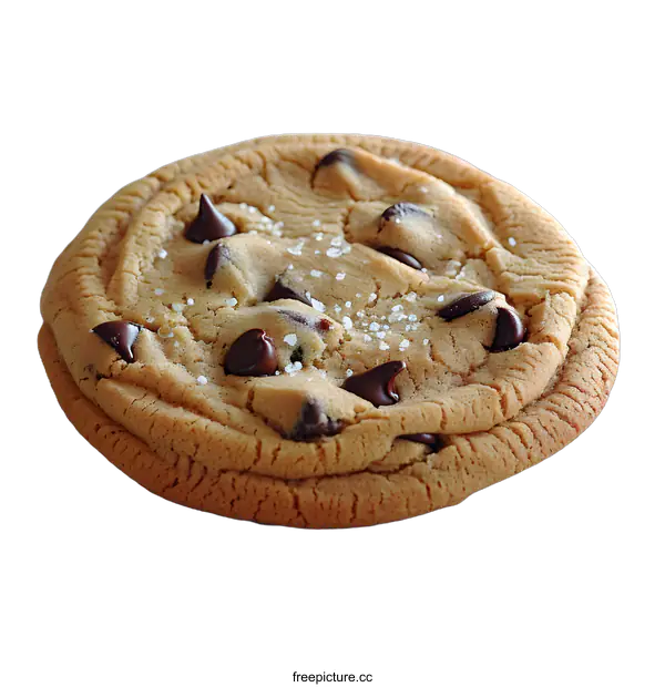 [Transparent Background PNG]Chocolate chip cookie sprinkled with sea salt
