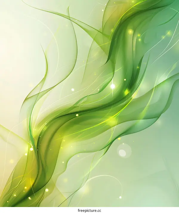 Green silk-like waves
