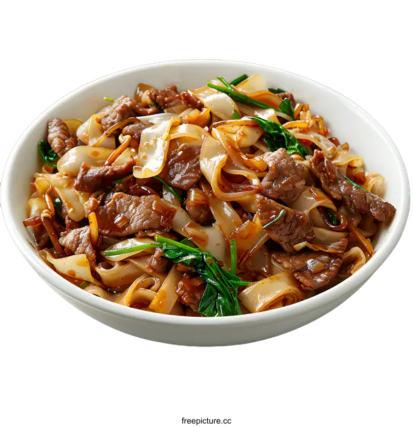 [Transparent Background PNG]Stir Fried Noodles With Beef and Vegetables