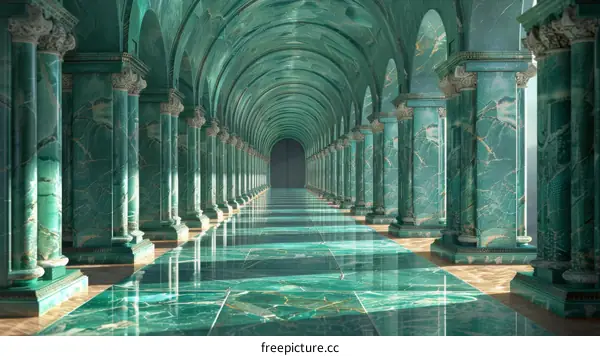 Emerald Marble Arch Hallway