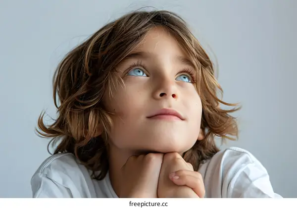 Portrait of a boy with blue eyes