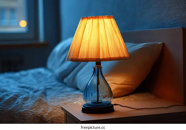 Warm Night Light on a Bedside Table